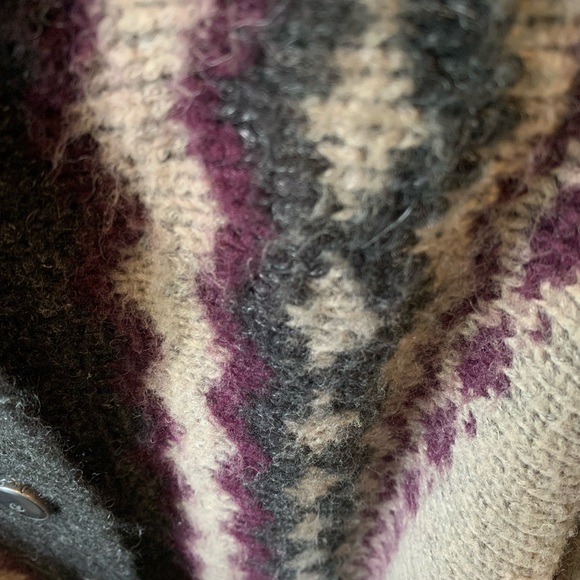 DEX sweater - medium - button down - wool blend - purple, black - Picture 3 of 7